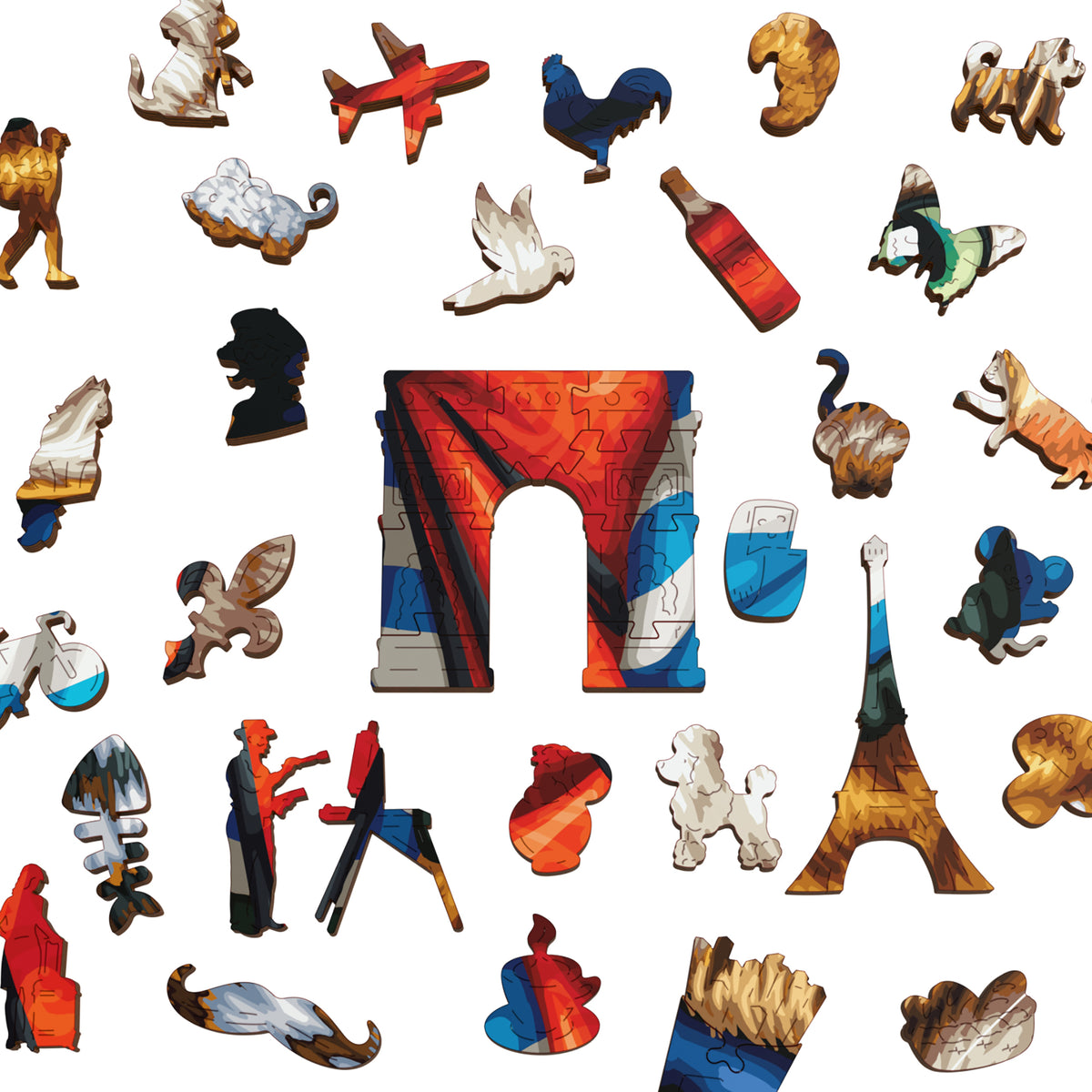 French Cat | Luxury Wood Puzzle - Large Size