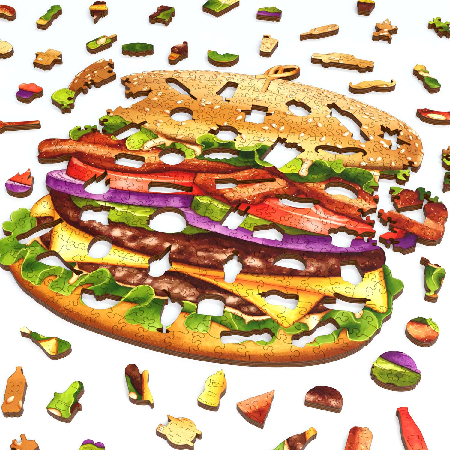 Cheeseburger | Luxury Wood Puzzle - Large Size