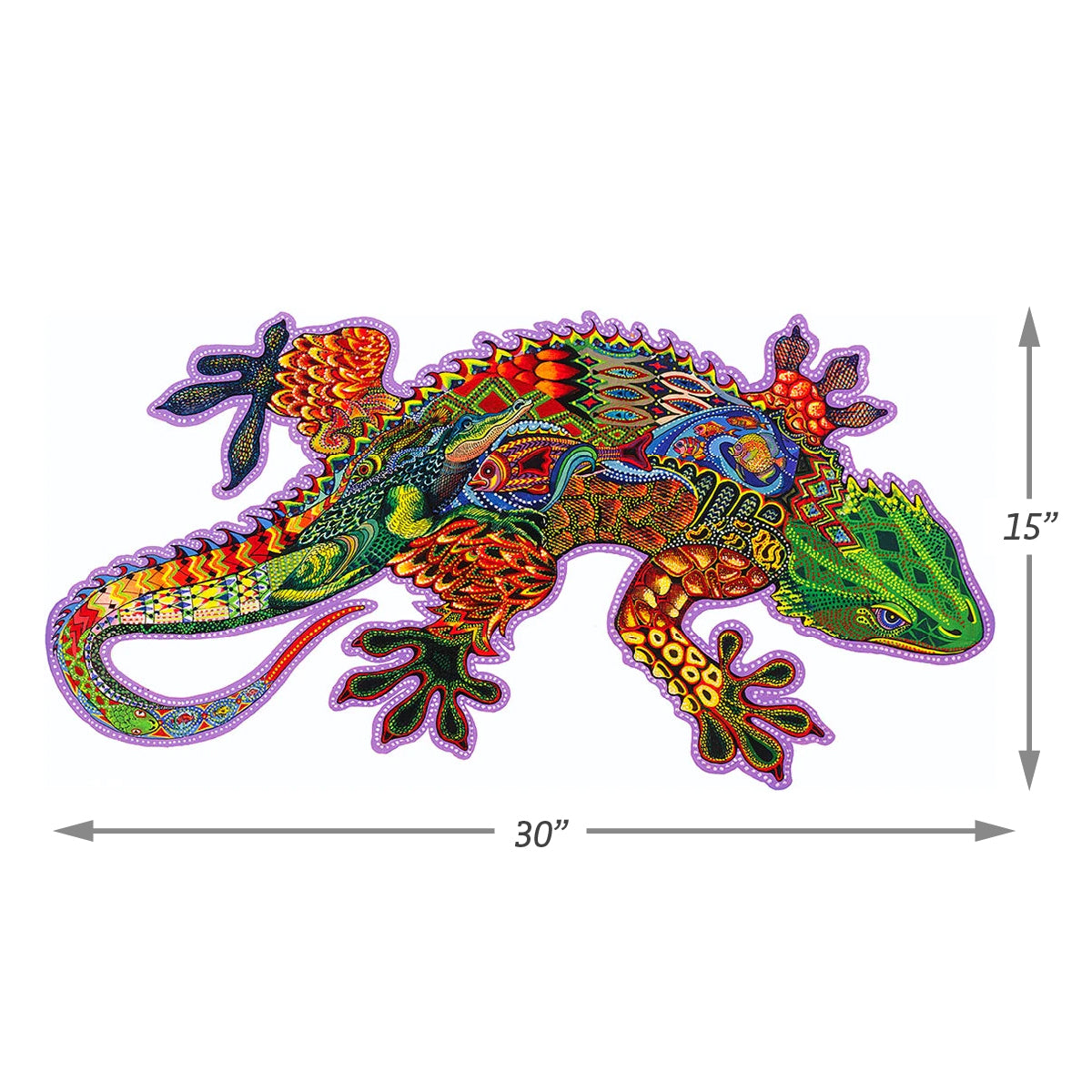Gecko | Luxury Wood Puzzle - Jumbo Size
