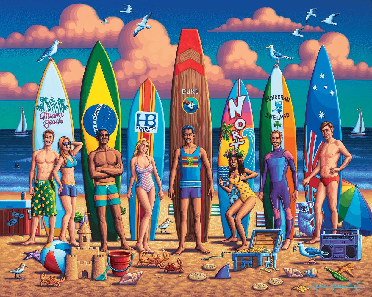 Surfing Around the World - Wooden Puzzle