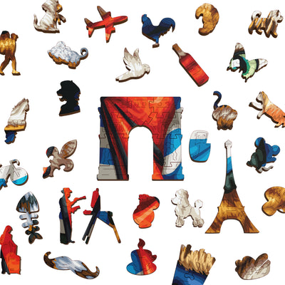 French Cat | Luxury Wood Puzzle - Large Size