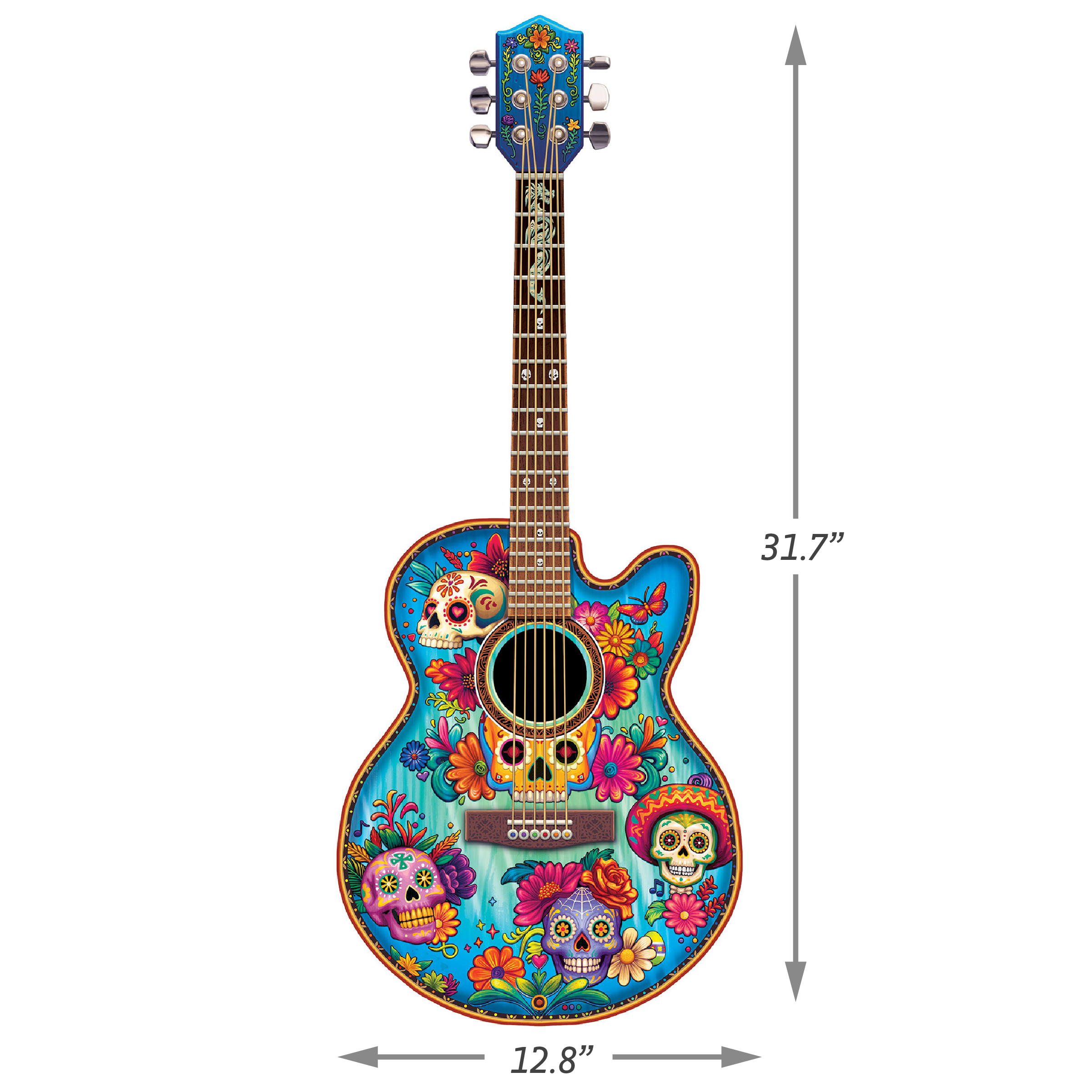 Guitar Calavera | Luxury Wood Puzzle - Large Size