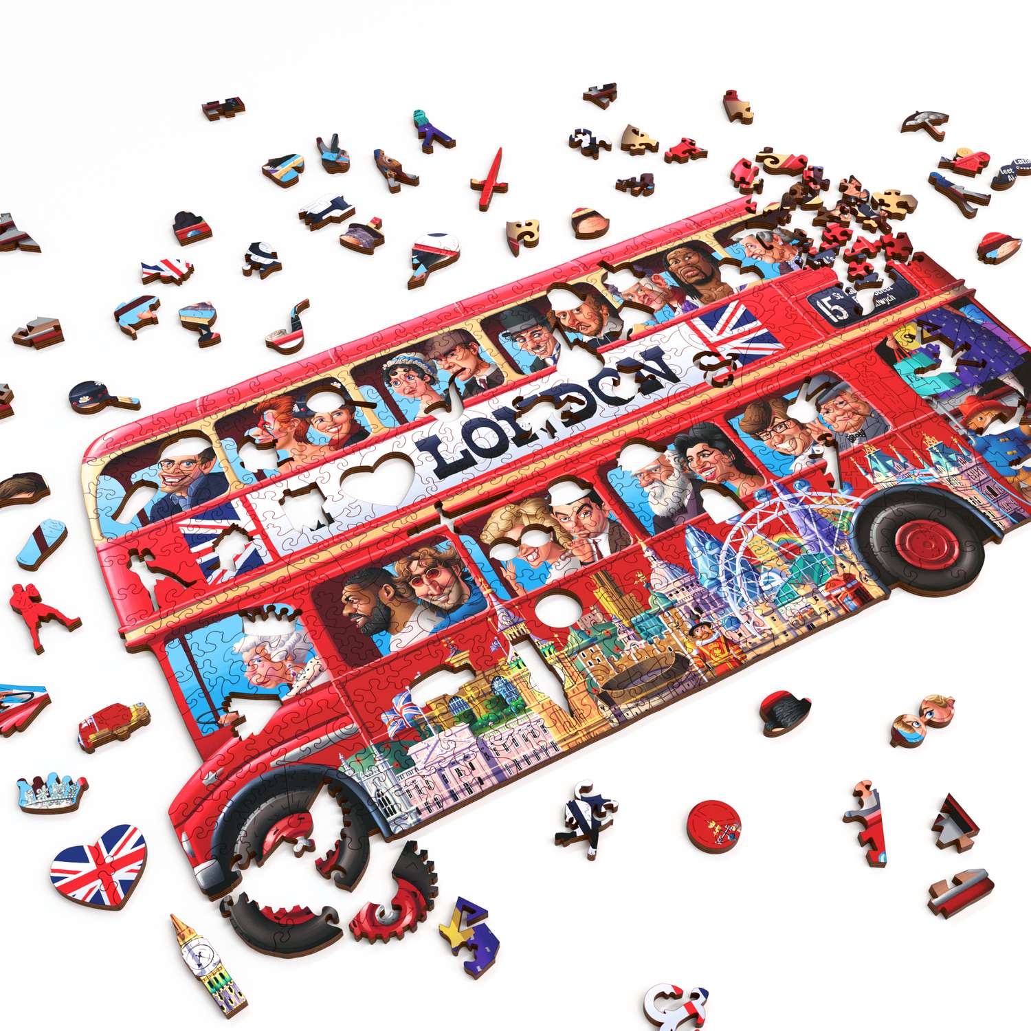 Double-Decker Bus | Luxury Wood Puzzle - Jumbo Size