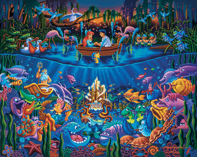The Little Mermaid - Part of Your World – 30" x 37" Canvas Wall Murals (Onyx Black Frame)