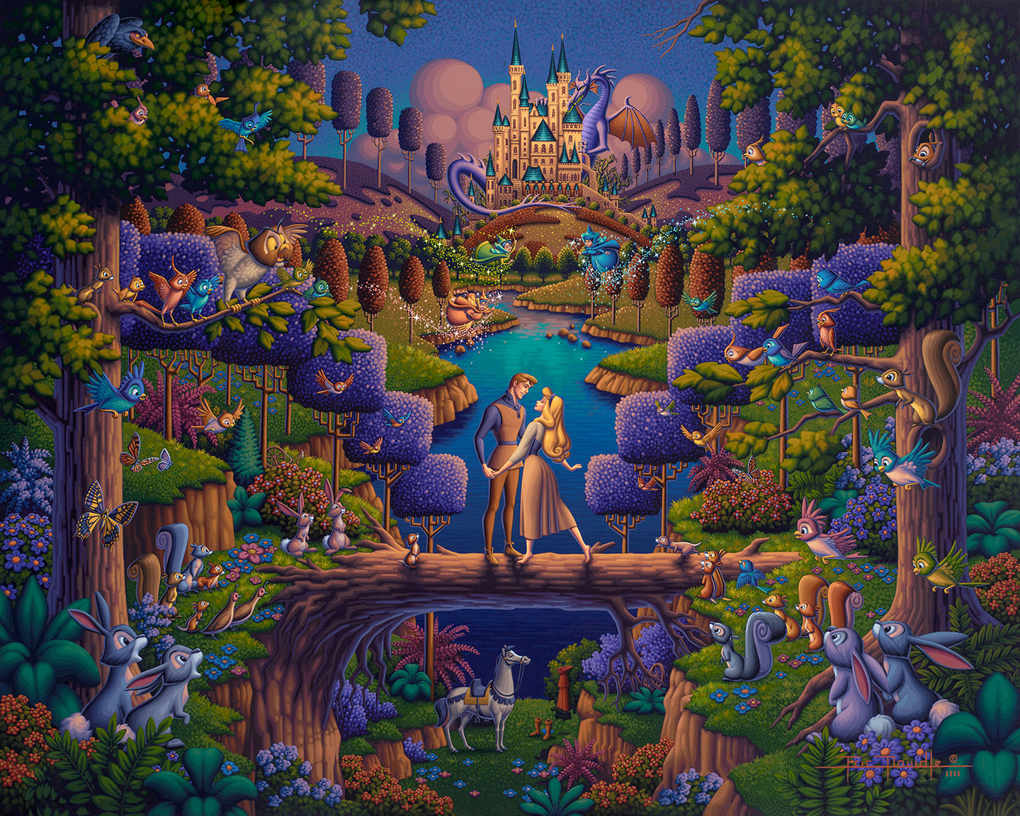 Sleeping Beauty - The Power of Love – 30" x 37" Canvas Wall Murals (Onyx Black Frame)